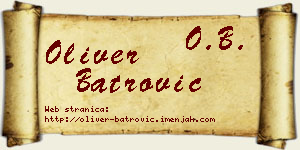 Oliver Batrović vizit kartica